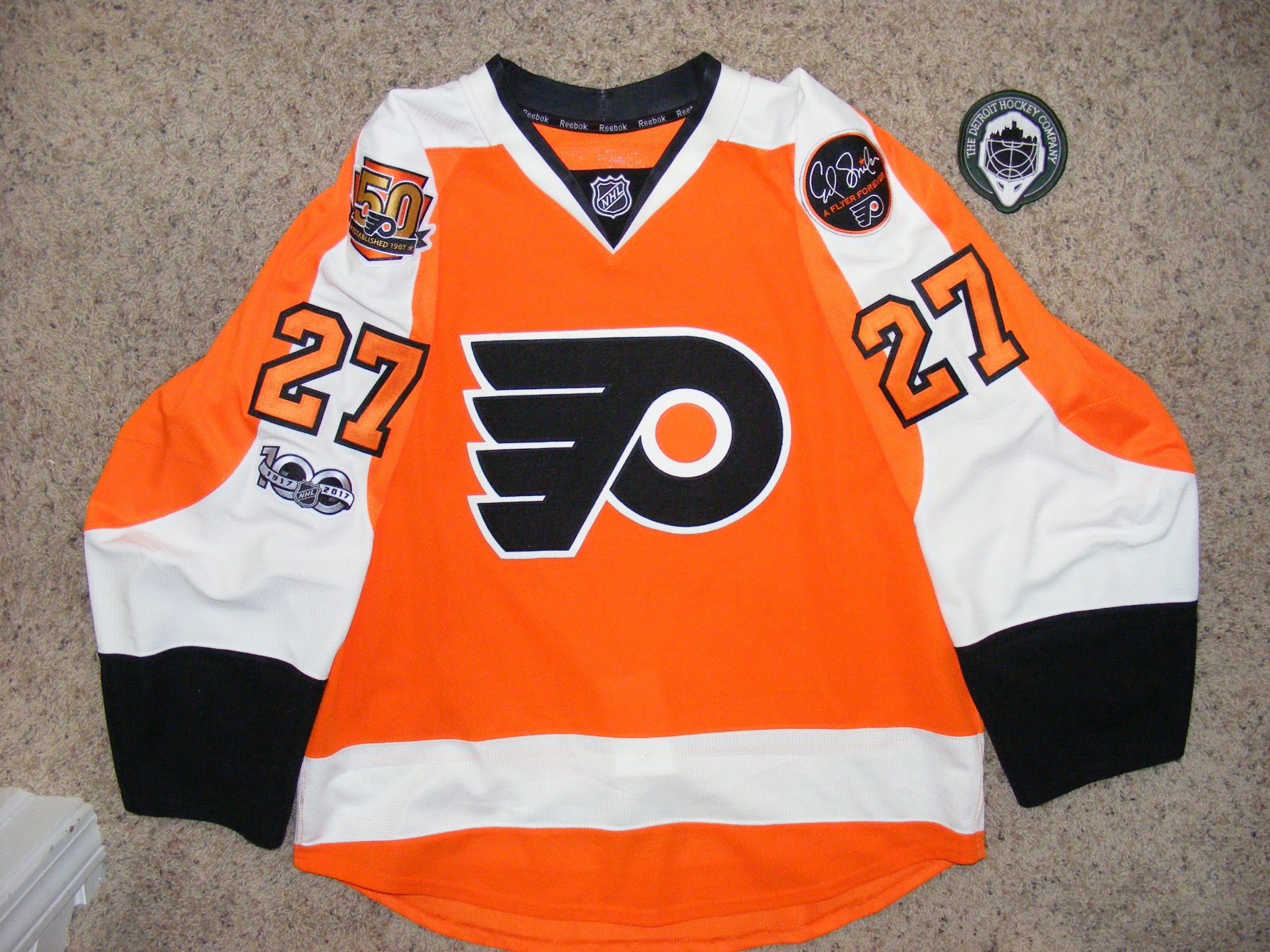 patch on flyers jersey